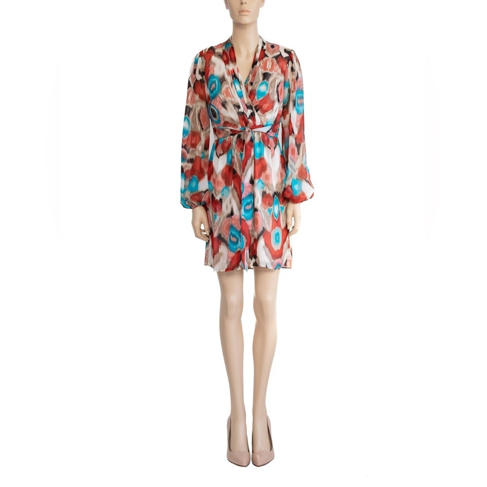 LAUNDRY By Shelli Segal multi‎ silk dress 8
